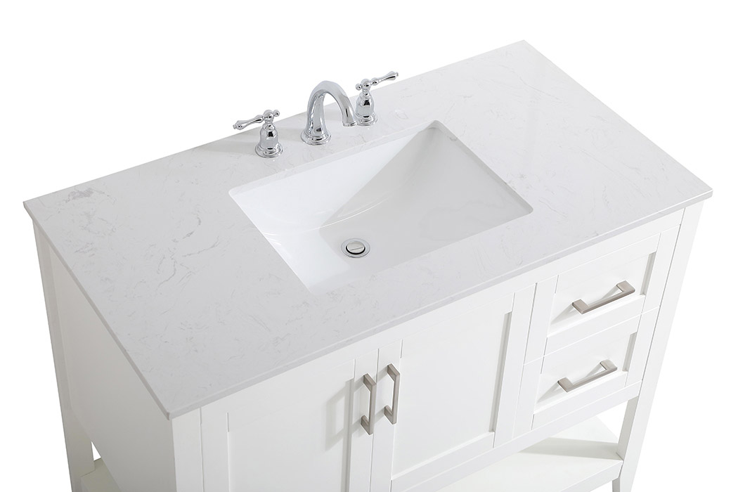 Elegant Bathroom Vanity - White (VF16042WH)