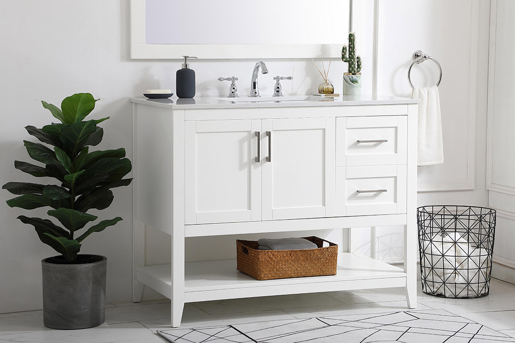 Elegant Bathroom Vanity - White (VF16042WH)