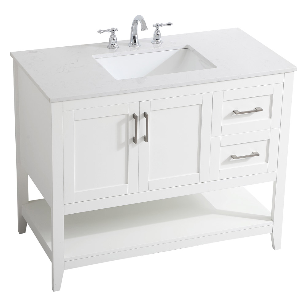 Elegant Bathroom Vanity - White (VF16042WH)