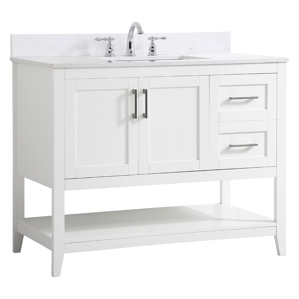 Elegant Bathroom Vanity - White (VF16042WH-BS)