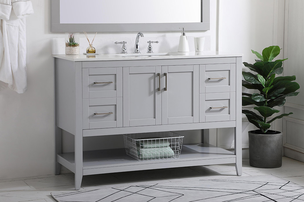 Elegant Bathroom Vanity - Gray (VF16048GR-BS)