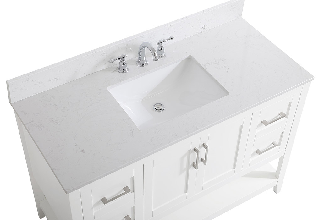 Elegant Bathroom Vanity - White (VF16048WH-BS)