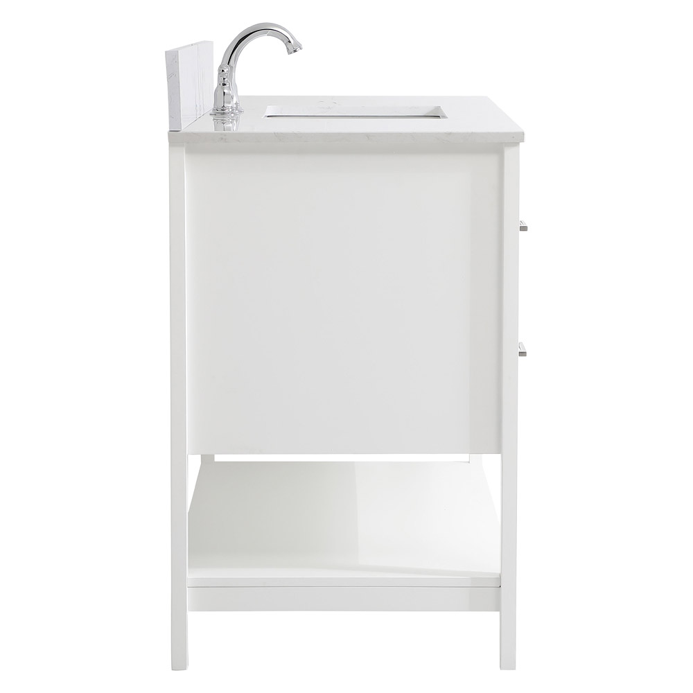 Elegant Bathroom Vanity - White (VF16048WH-BS)