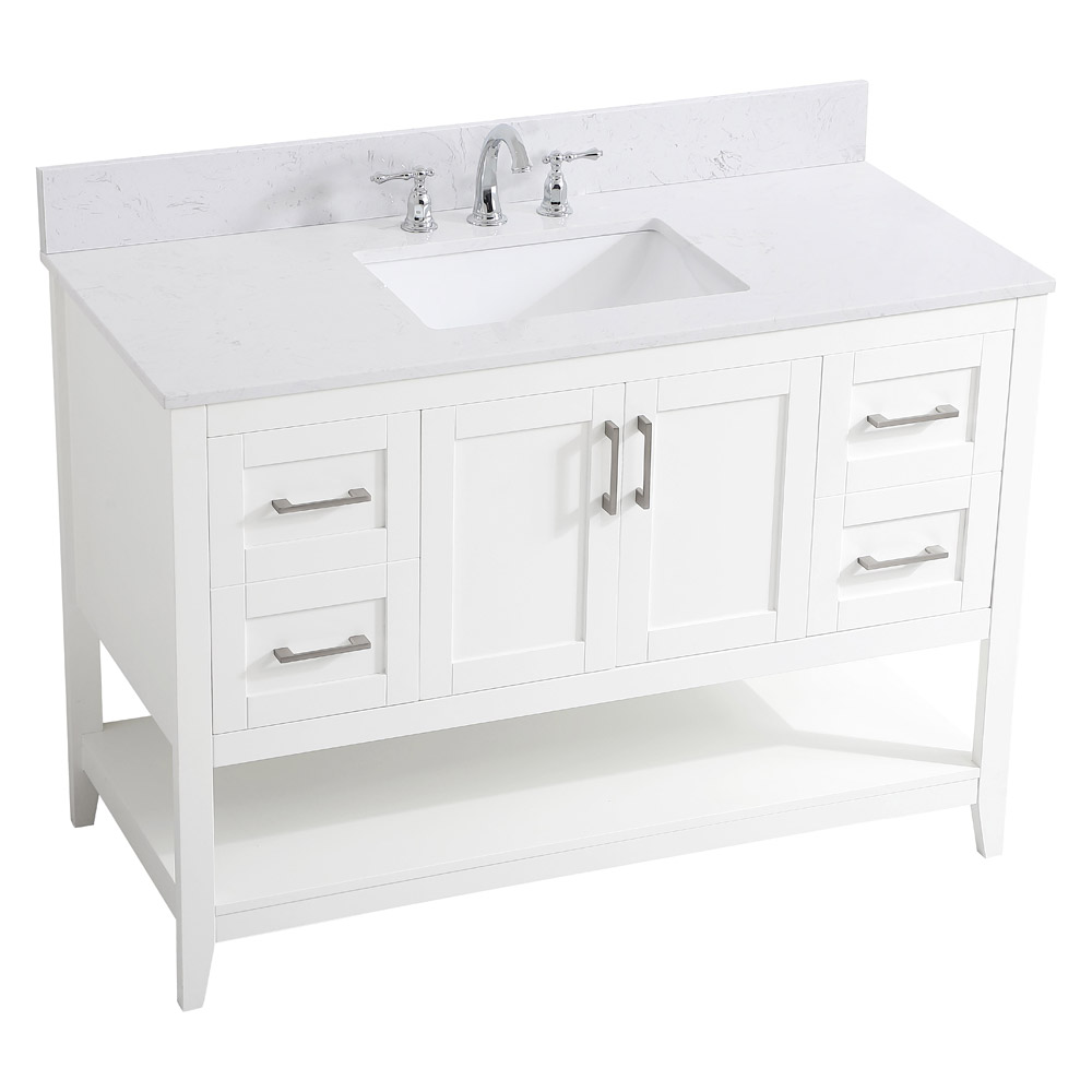 Elegant Bathroom Vanity - White (VF16048WH-BS)