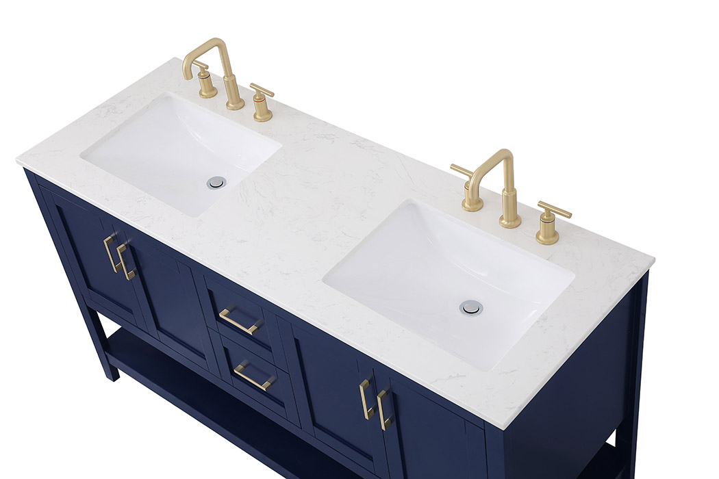 Elegant Bathroom Vanity - Blue (VF16060DBL)