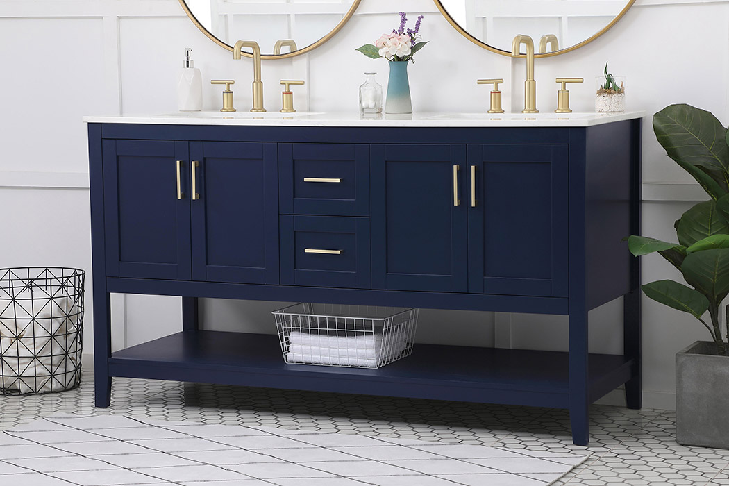 Elegant Bathroom Vanity - Blue (VF16060DBL)