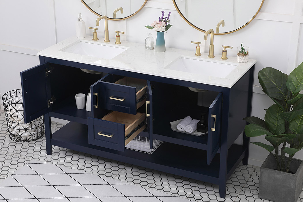 Elegant Bathroom Vanity - Blue (VF16060DBL)