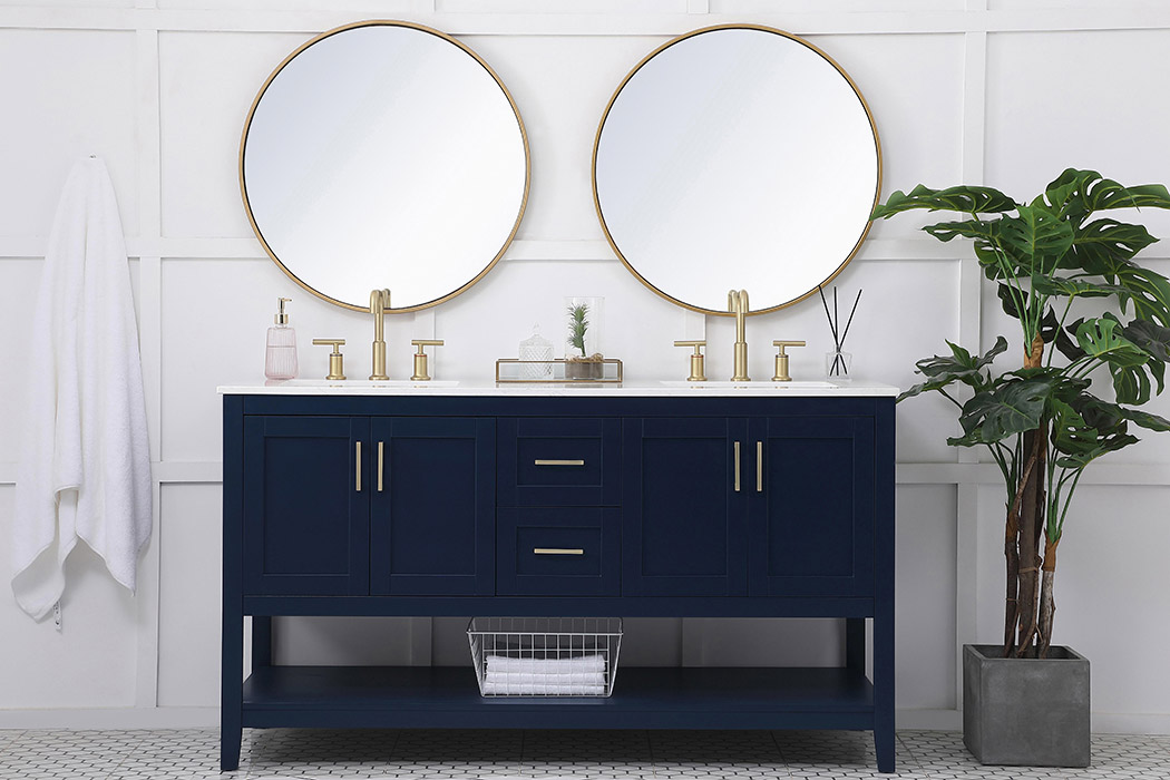 Elegant Bathroom Vanity - Blue (VF16060DBL)