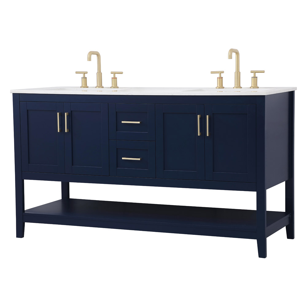 Elegant Bathroom Vanity - Blue (VF16060DBL)