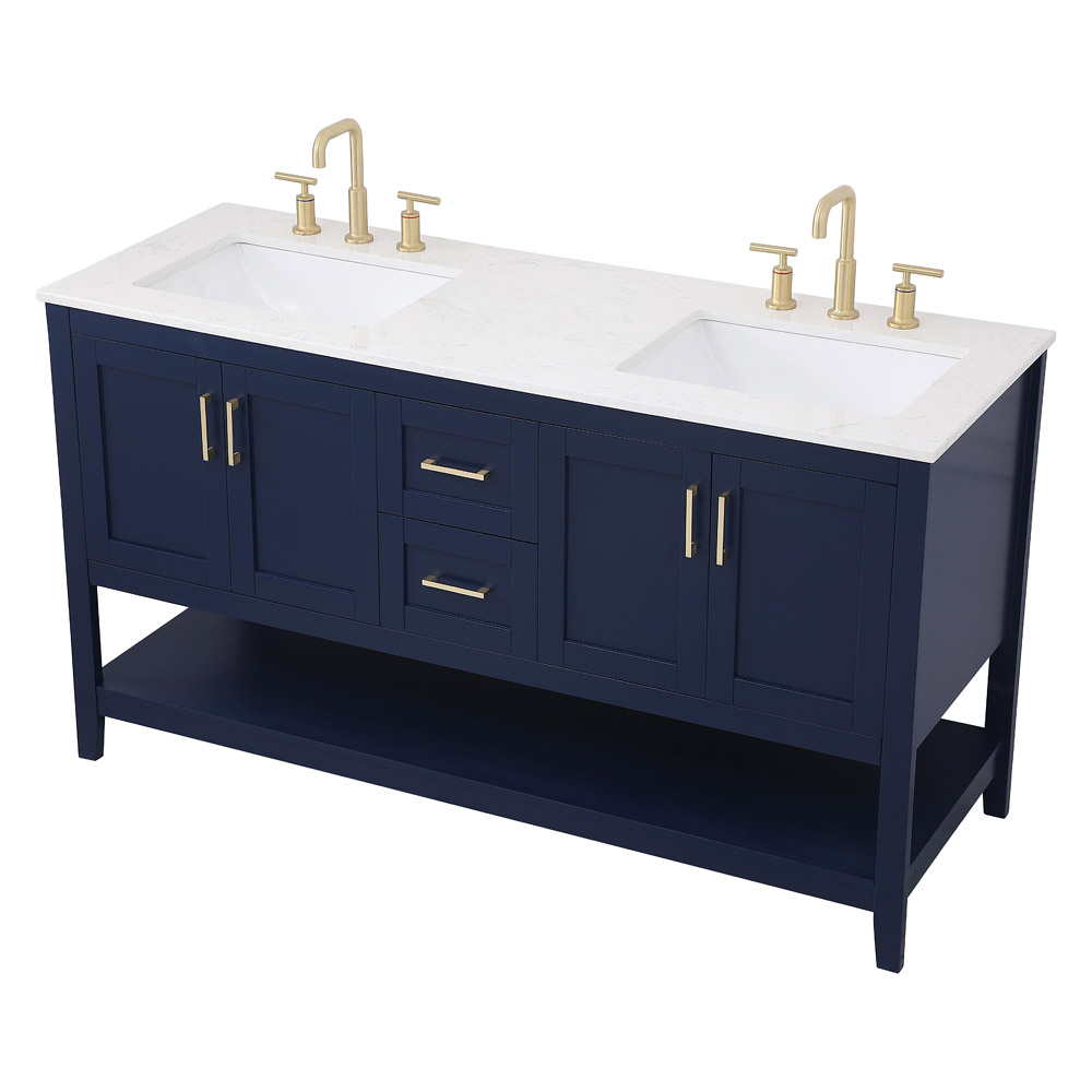 Elegant Bathroom Vanity - Blue (VF16060DBL)