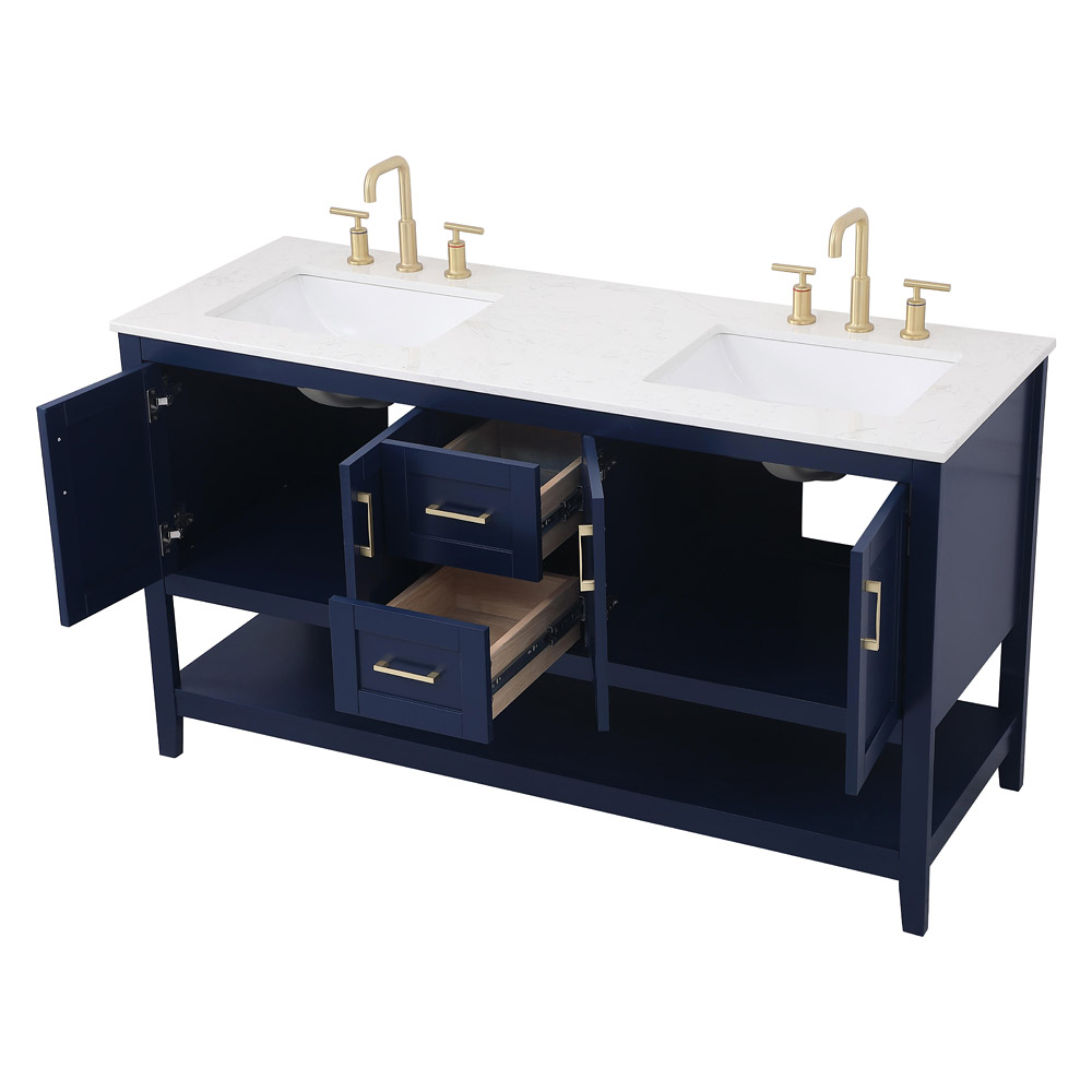 Elegant Bathroom Vanity - Blue (VF16060DBL)