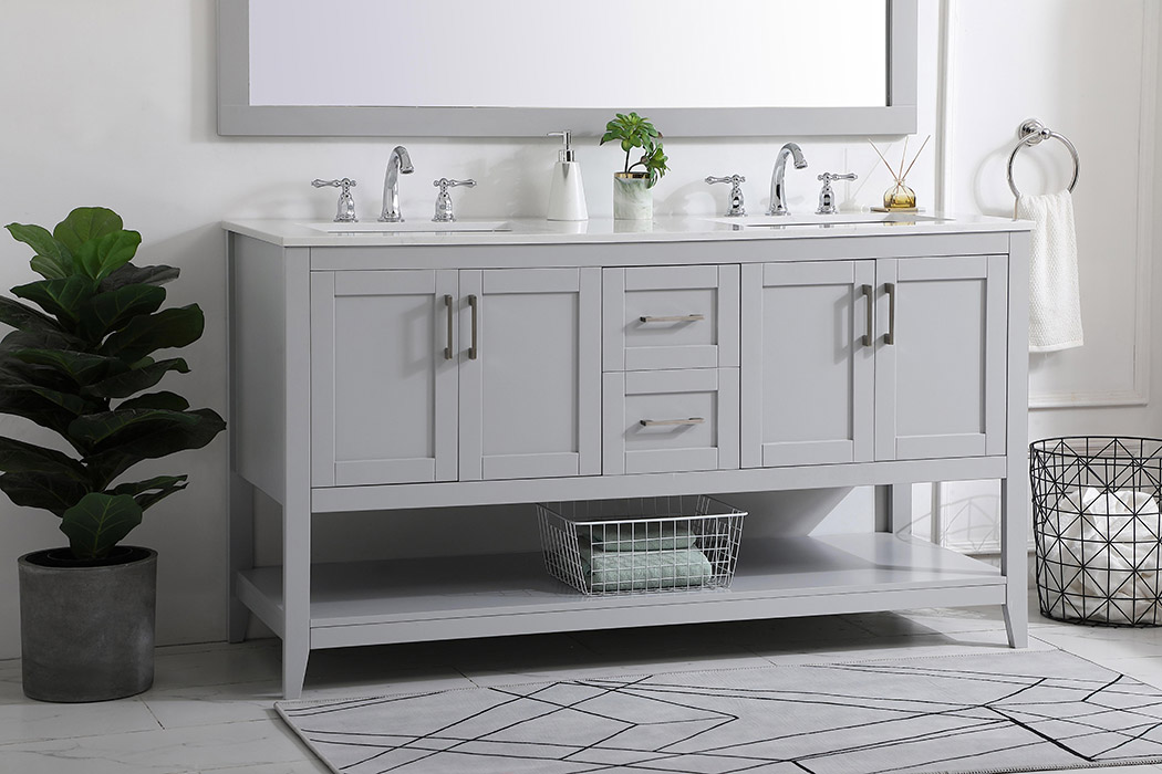 Elegant Bathroom Vanity - Gray (VF16060DGR)