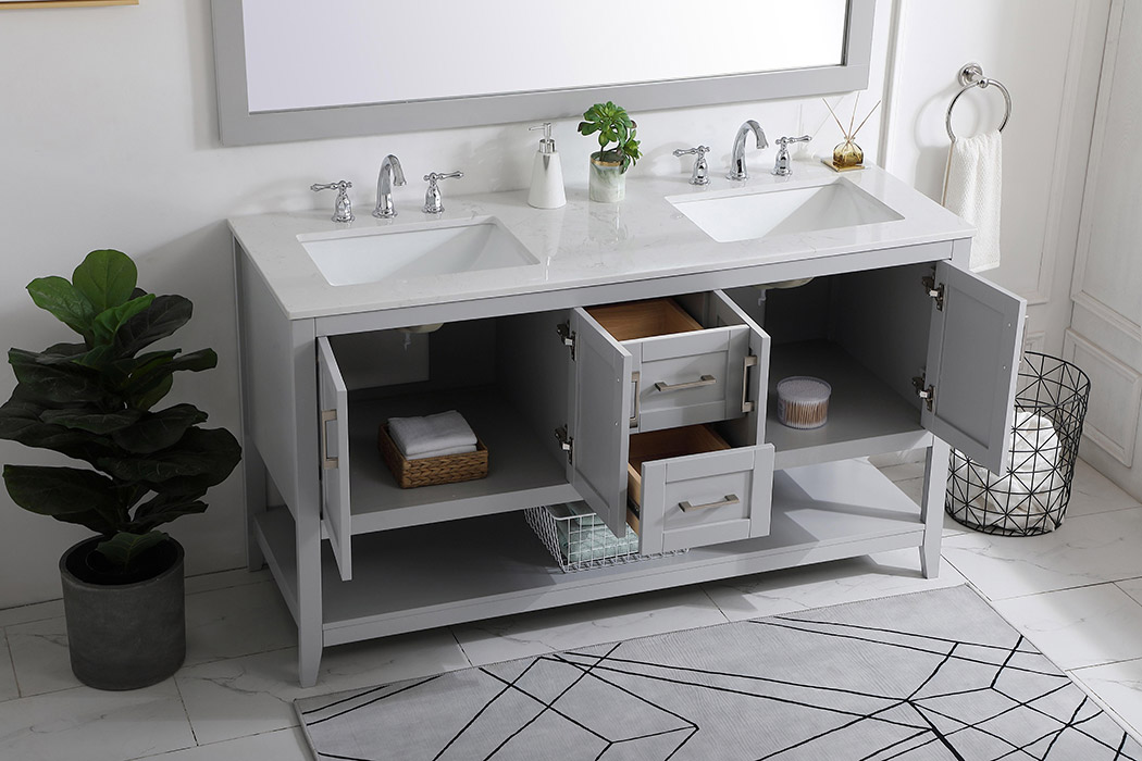 Elegant Bathroom Vanity - Gray (VF16060DGR)