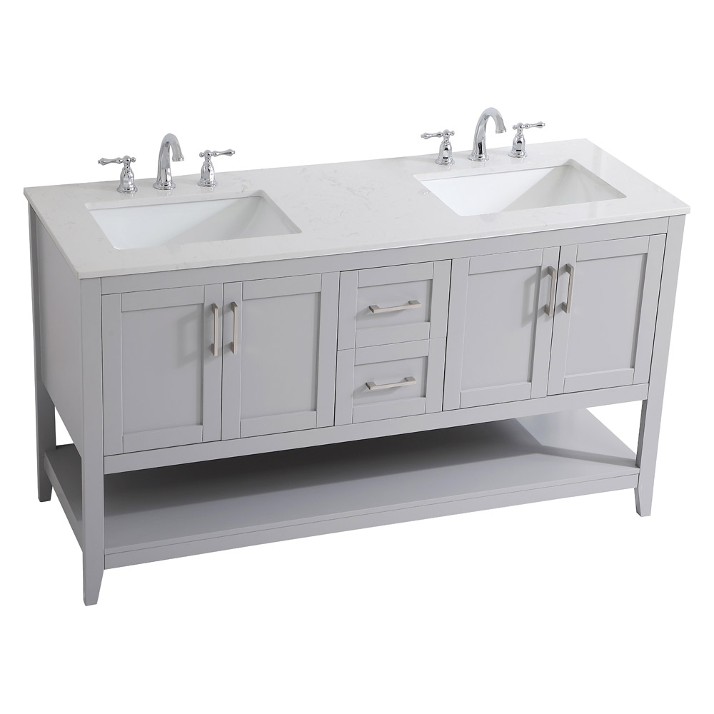 Elegant Bathroom Vanity - Gray (VF16060DGR)