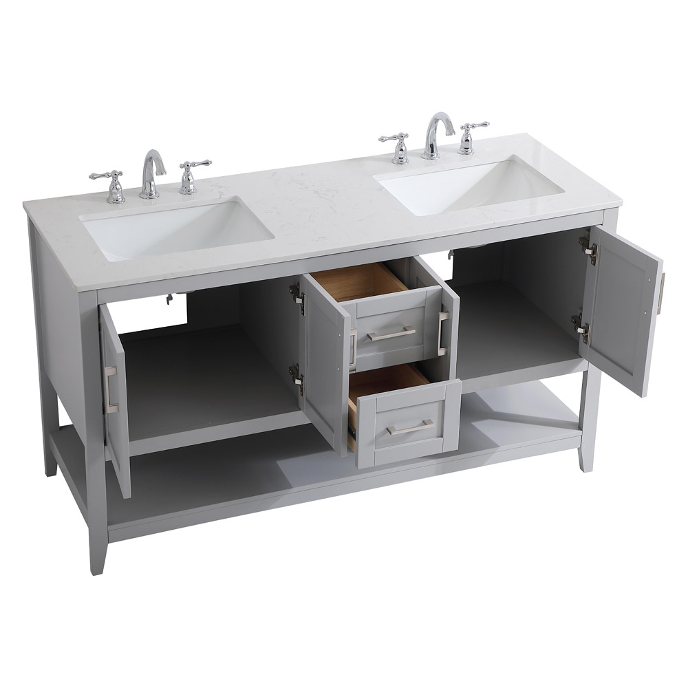 Elegant Bathroom Vanity - Gray (VF16060DGR)