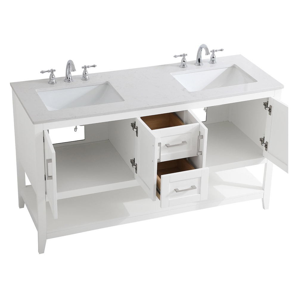 Elegant Bathroom Vanity - White (VF16060DWH)