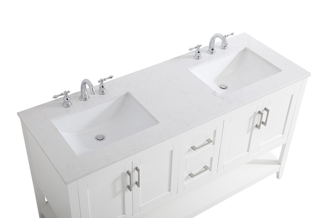 Elegant Bathroom Vanity - White (VF16060DWH)