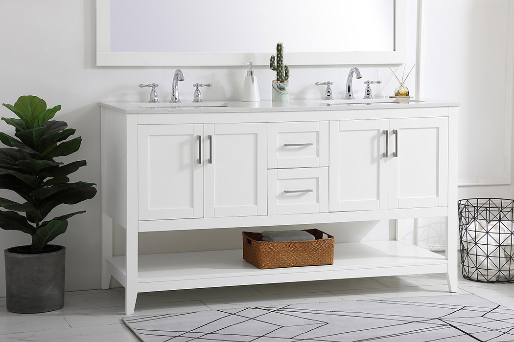 Elegant Bathroom Vanity - White (VF16060DWH)