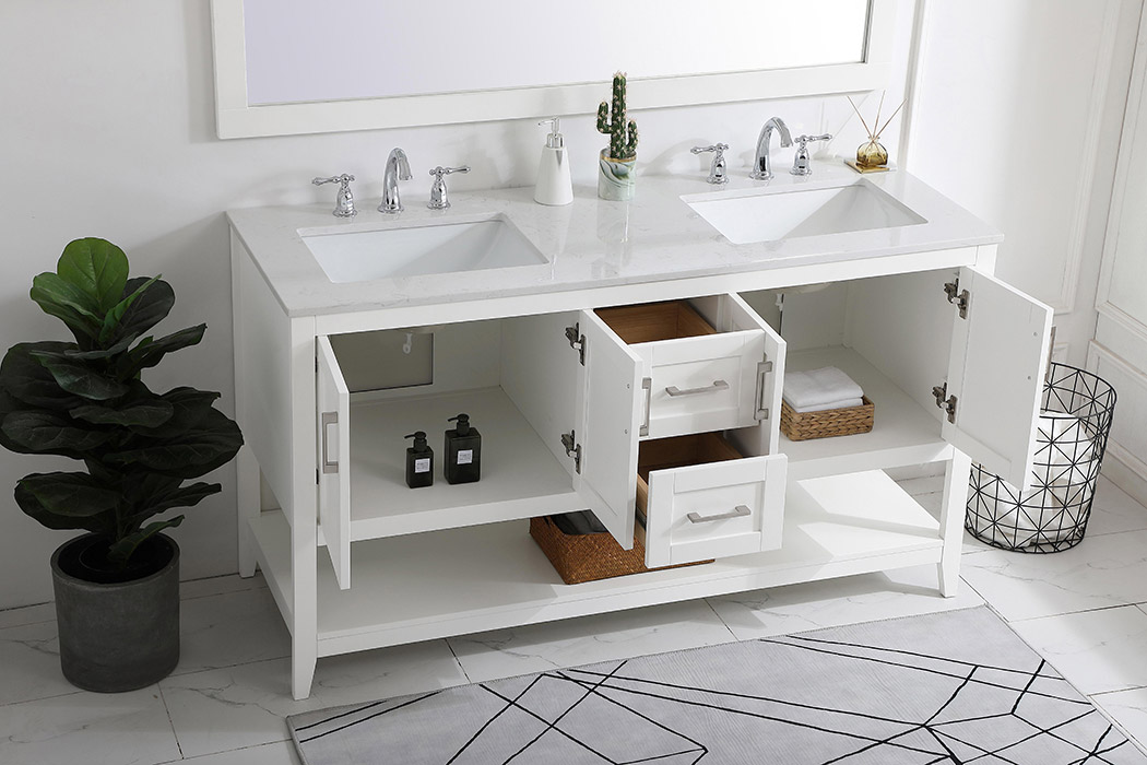 Elegant Bathroom Vanity - White (VF16060DWH)