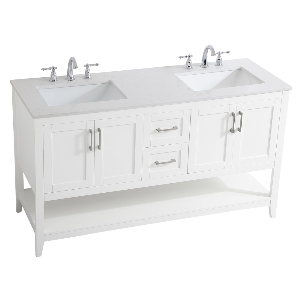 Elegant Bathroom Vanity - White (VF16060DWH)