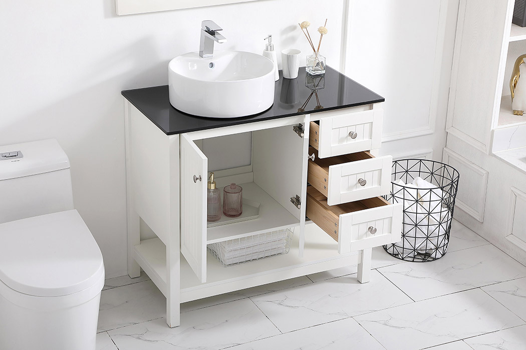 Elegant Bathroom Vanity - White (VF16236WH)