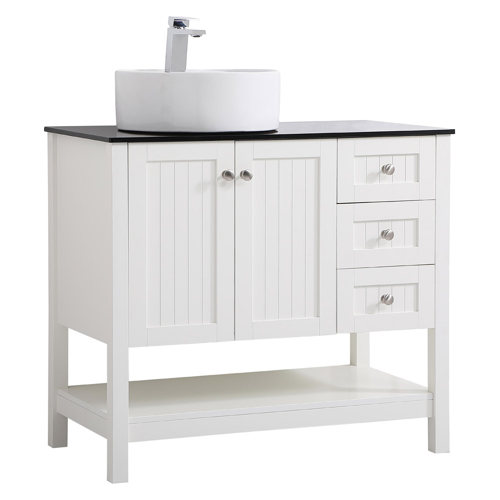 Elegant Bathroom Vanity - White (VF16236WH)