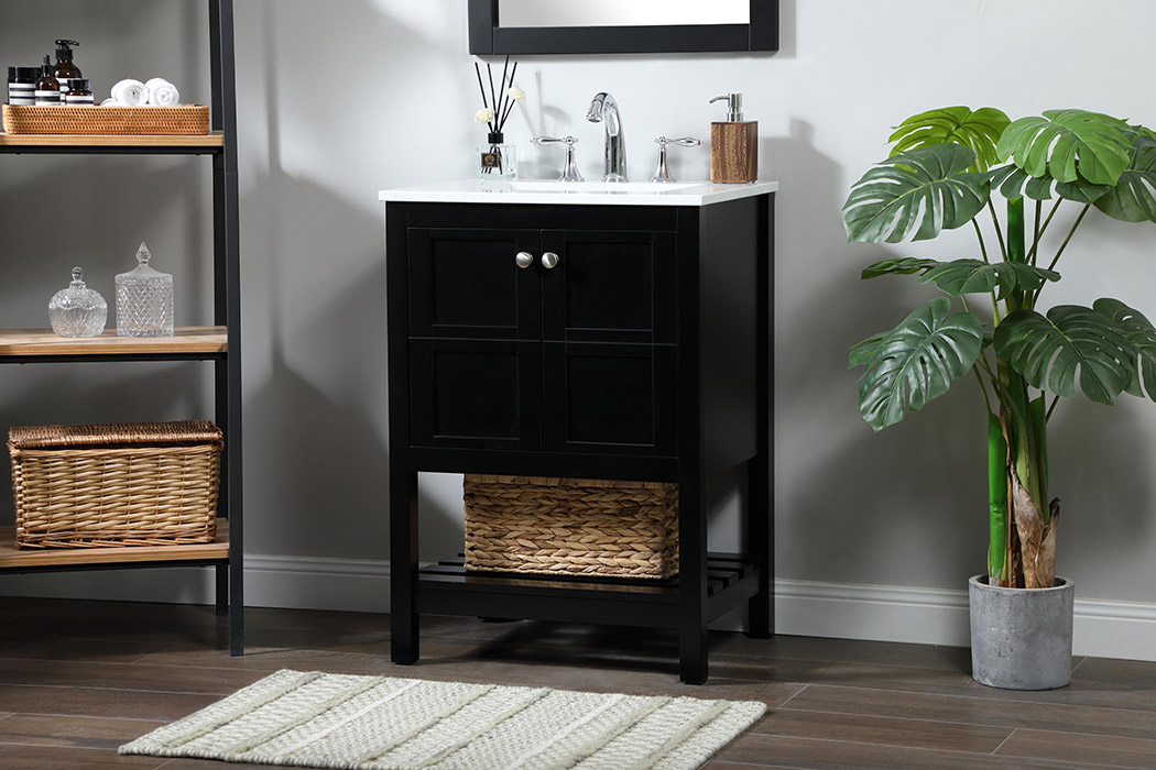 Elegant Bathroom Vanity - Black (VF16424BK)