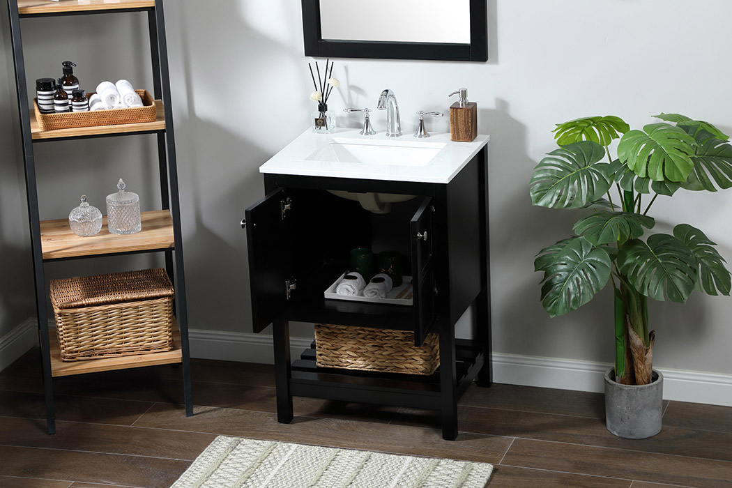 Elegant Bathroom Vanity - Black (VF16424BK)