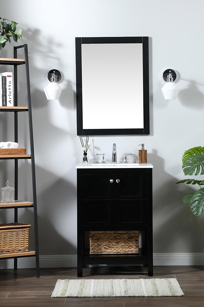 Elegant Bathroom Vanity - Black (VF16424BK)