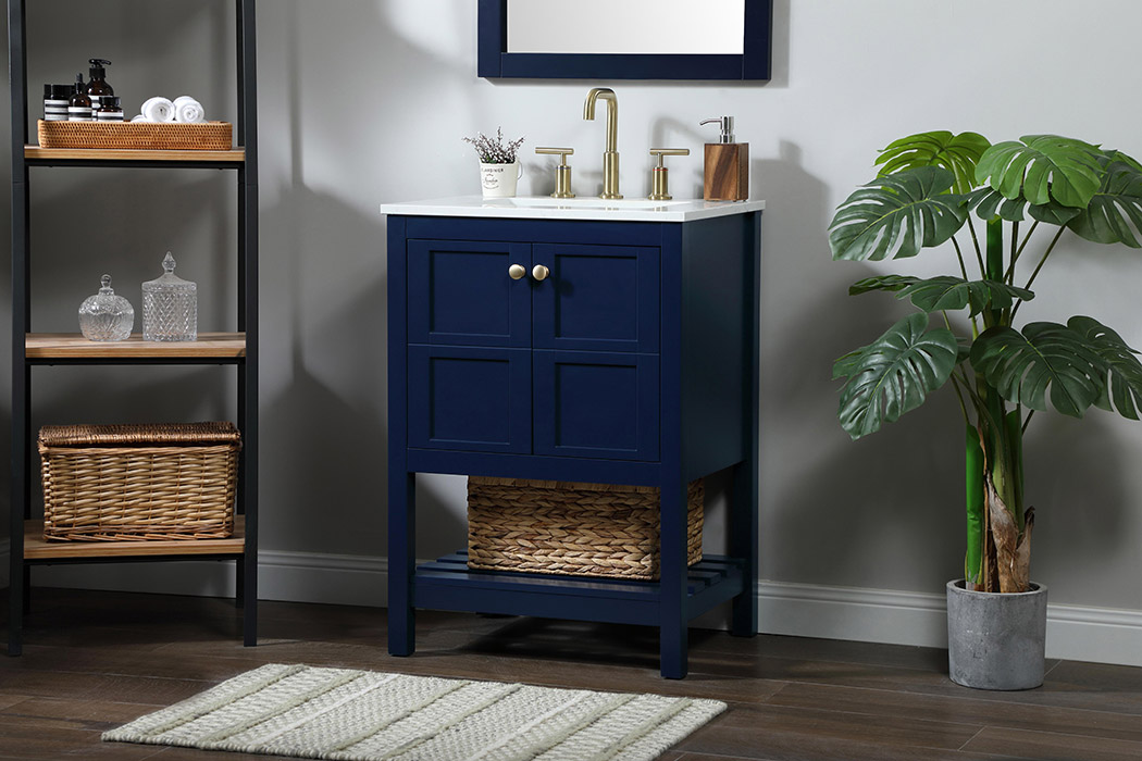 Elegant Bathroom Vanity - Blue (VF16424BL)