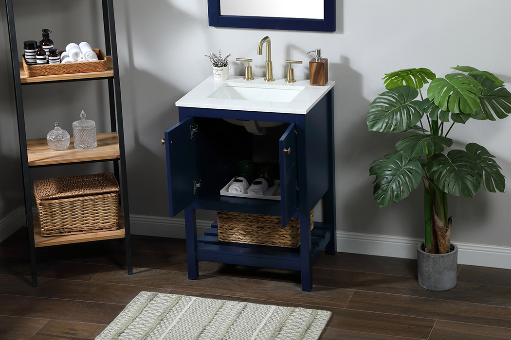 Elegant Bathroom Vanity - Blue (VF16424BL)