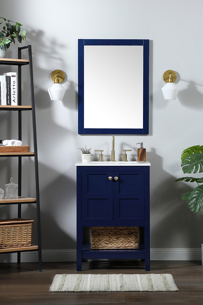 Elegant Bathroom Vanity - Blue (VF16424BL)