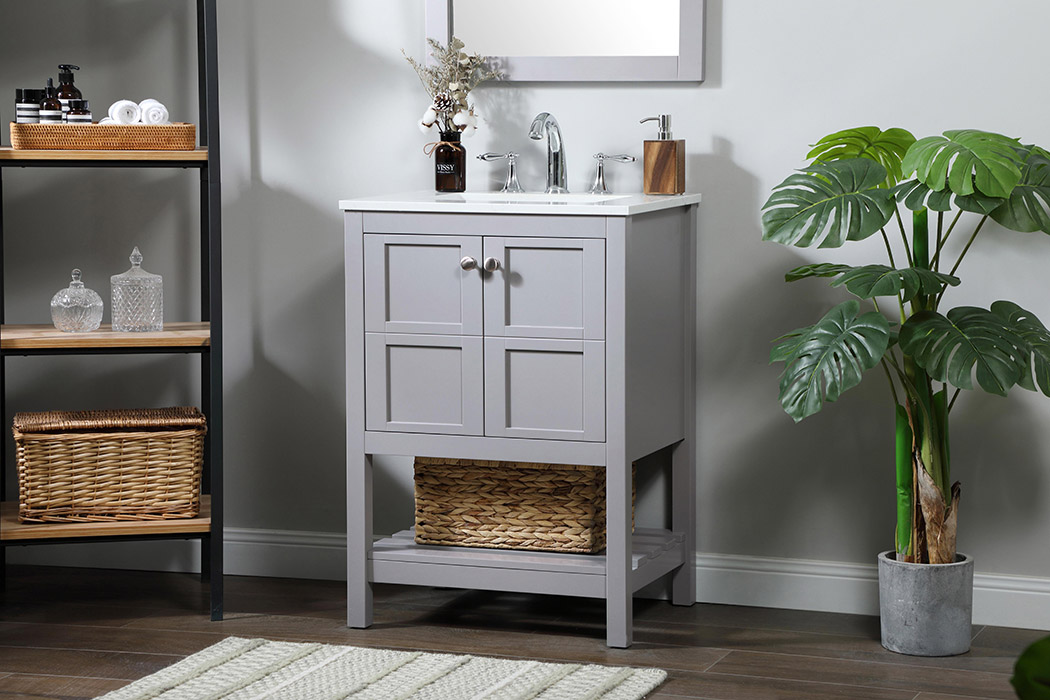 Elegant Bathroom Vanity - Gray (VF16424GR)