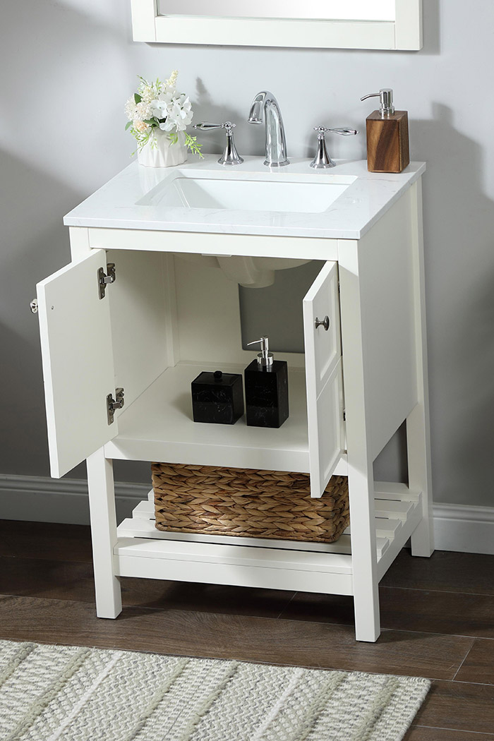 Elegant Bathroom Vanity - White (VF16424WH)