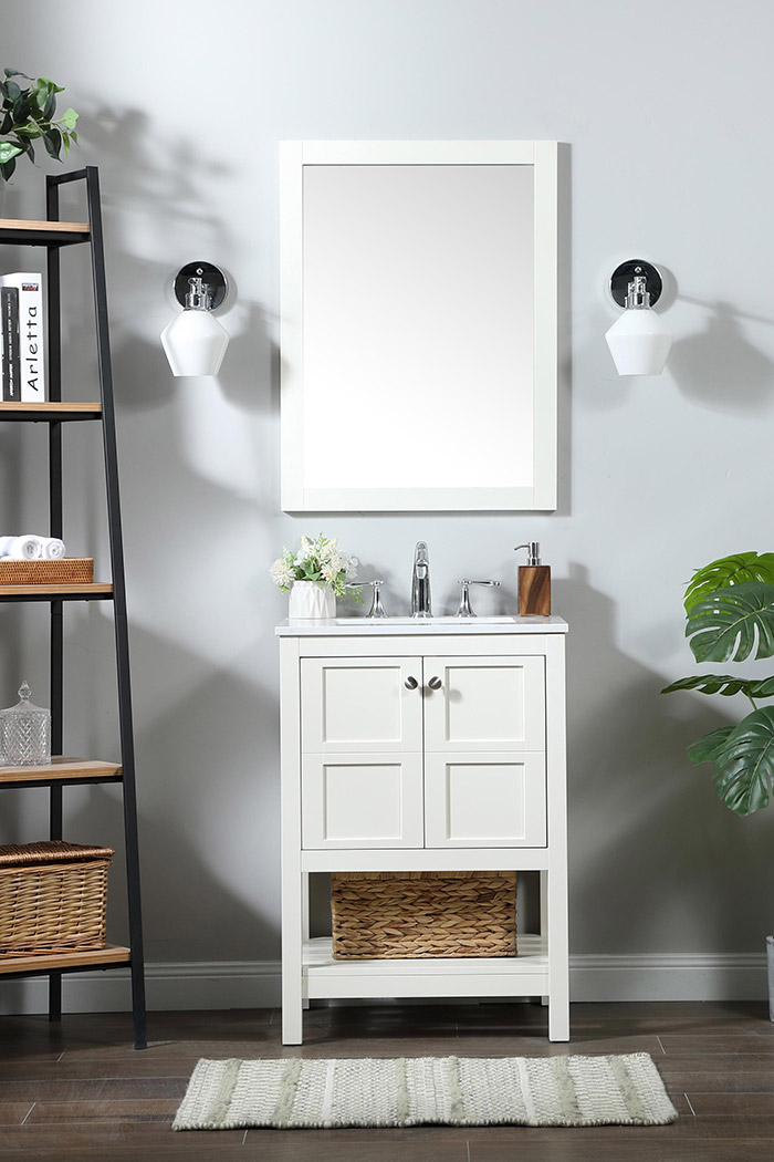 Elegant Bathroom Vanity - White (VF16424WH)