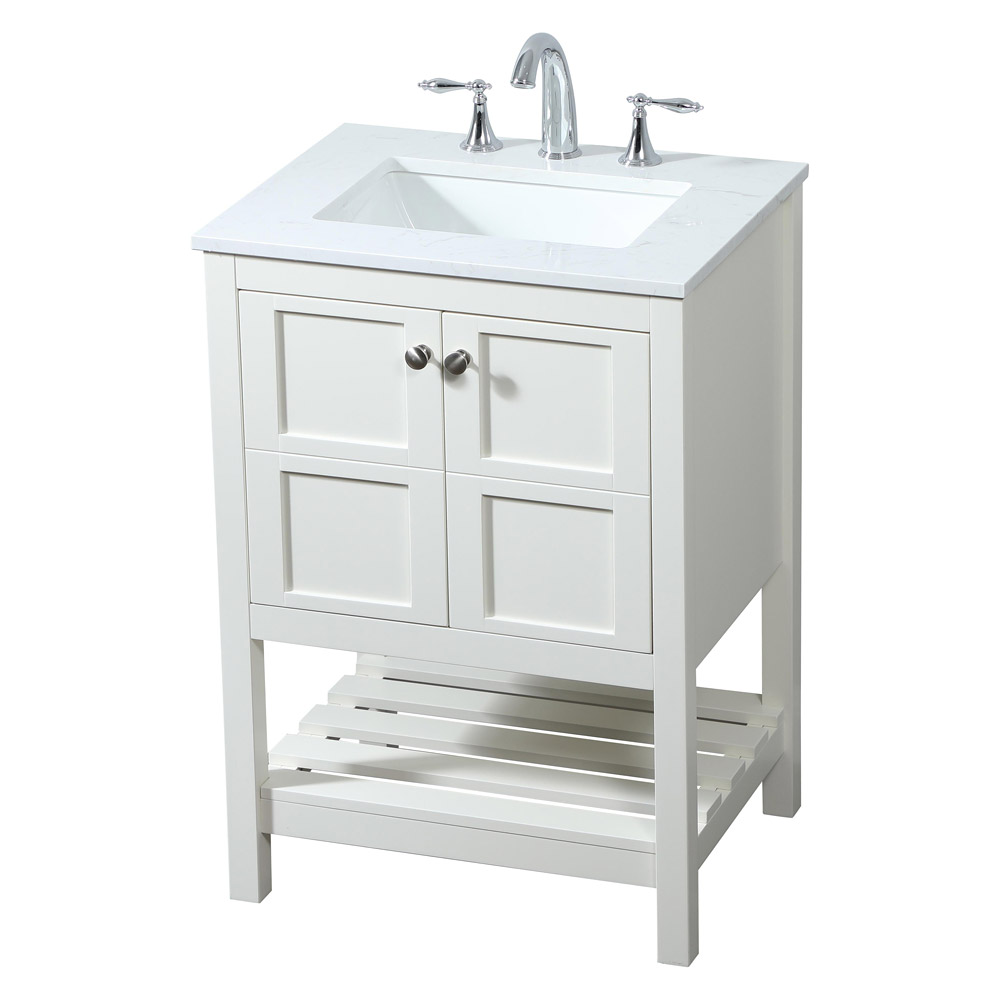 Elegant Bathroom Vanity - White (VF16424WH)