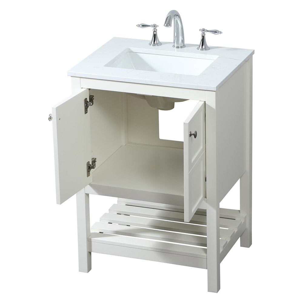 Elegant Bathroom Vanity - White (VF16424WH)