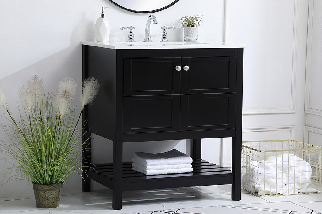 Elegant Bathroom Vanity - Black (VF16430BK)