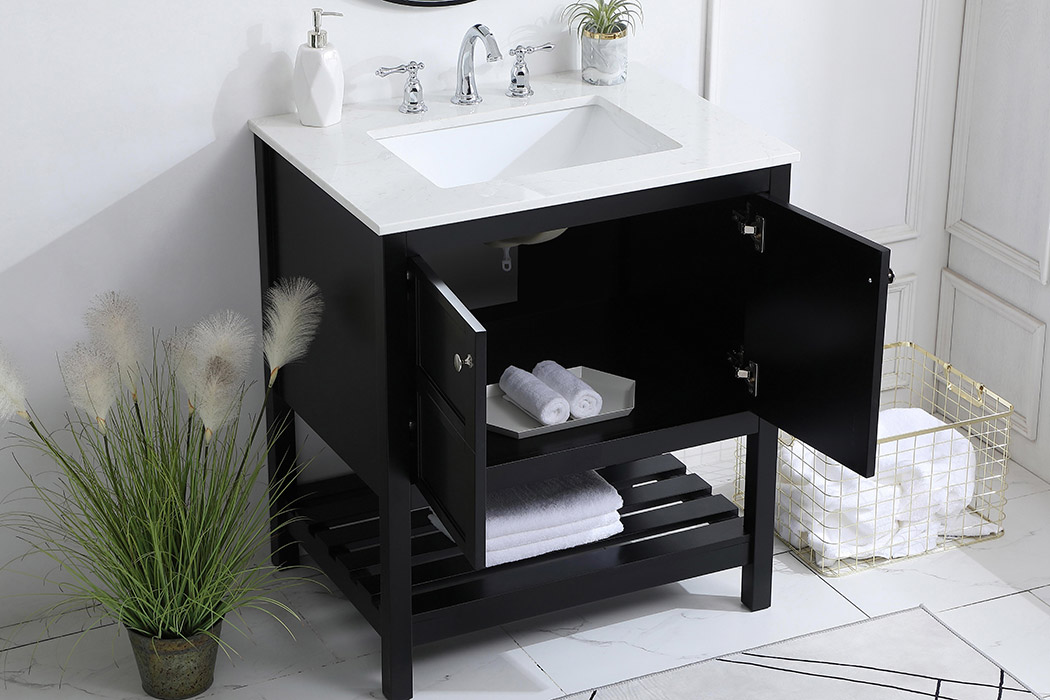 Elegant Bathroom Vanity - Black (VF16430BK)