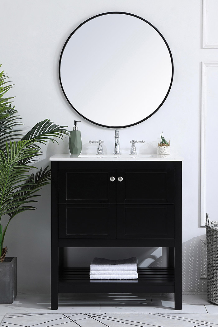 Elegant Bathroom Vanity - Black (VF16430BK)