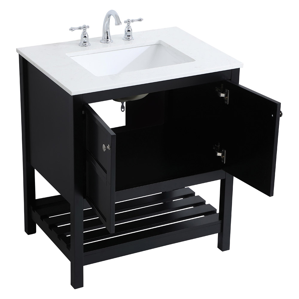 Elegant Bathroom Vanity - Black (VF16430BK)