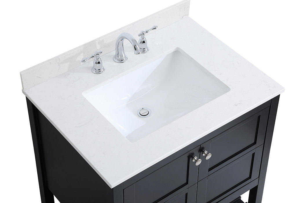 Elegant Bathroom Vanity - Black (VF16430BK-BS)