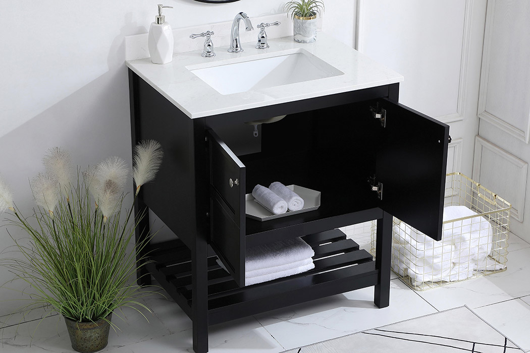 Elegant Bathroom Vanity - Black (VF16430BK-BS)