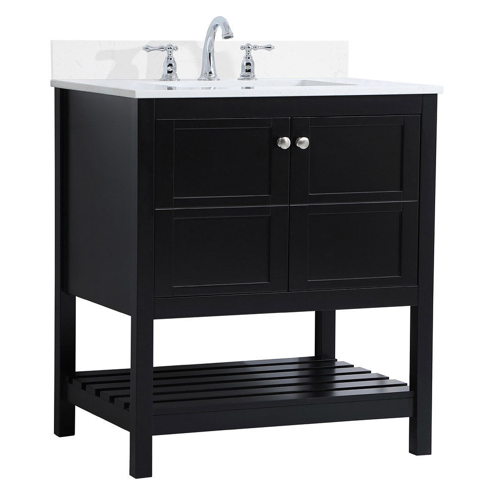 Elegant Bathroom Vanity - Black (VF16430BK-BS)