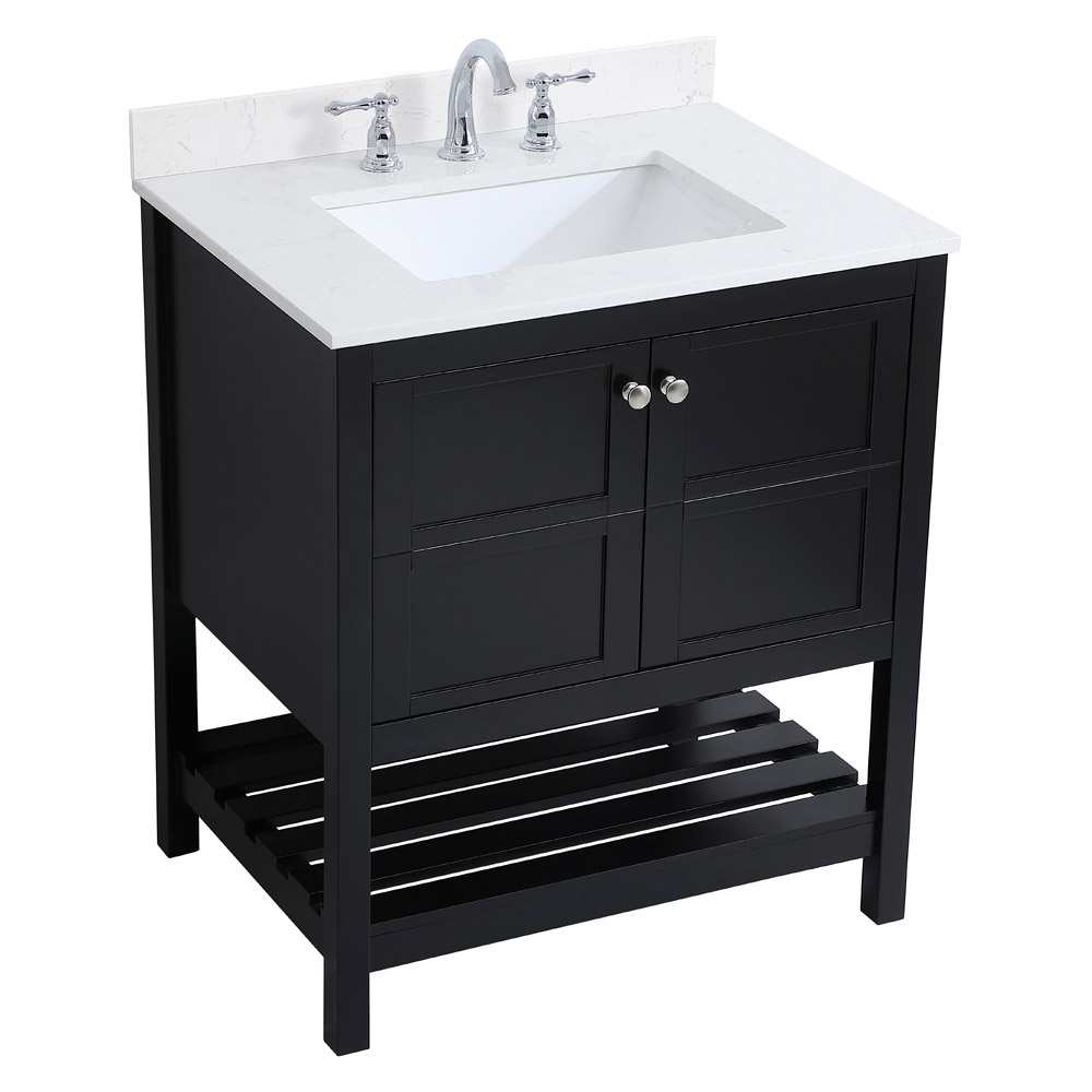 Elegant Bathroom Vanity - Black (VF16430BK-BS)