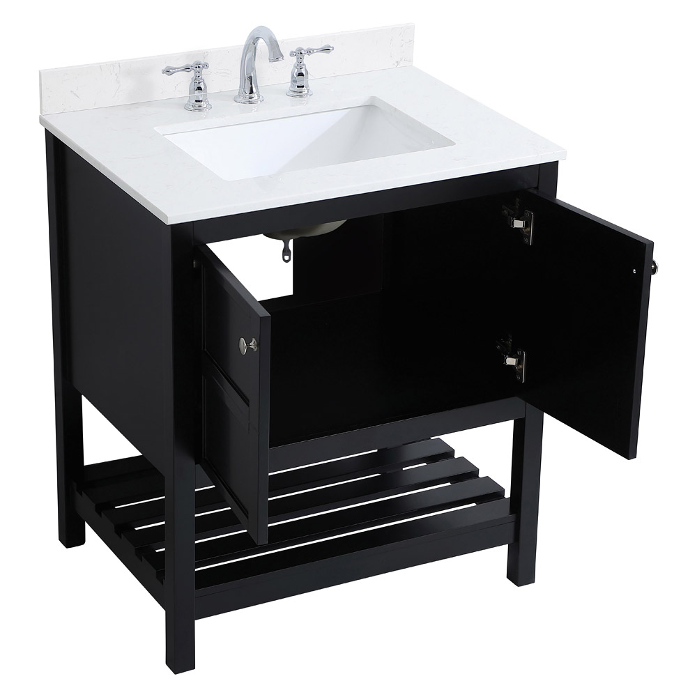 Elegant Bathroom Vanity - Black (VF16430BK-BS)