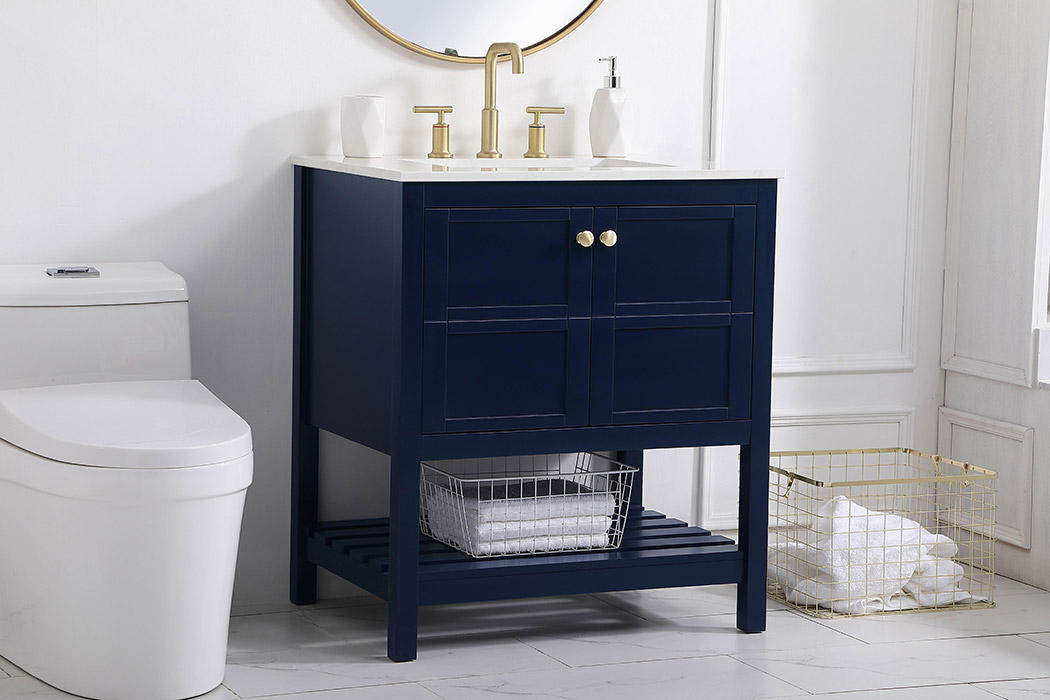 Elegant Bathroom Vanity - Blue (VF16430BL)