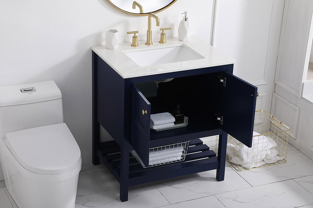 Elegant Bathroom Vanity - Blue (VF16430BL)