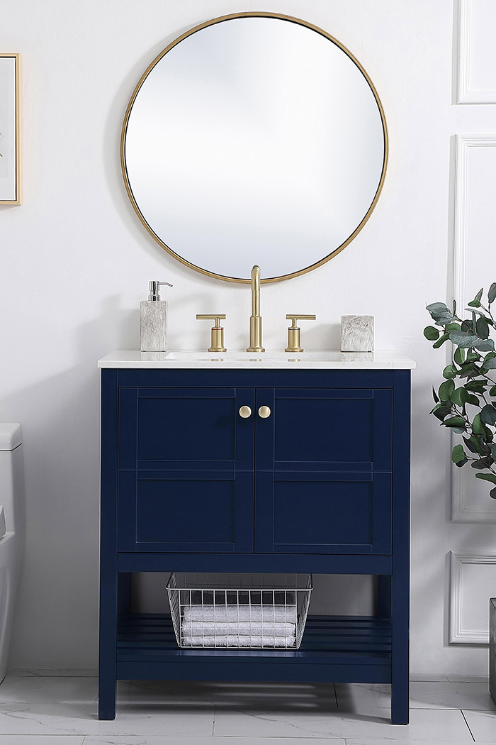 Elegant Bathroom Vanity - Blue (VF16430BL)