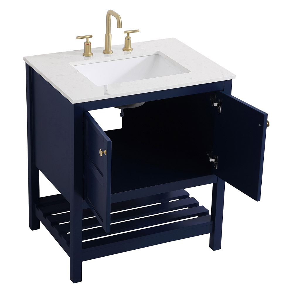 Elegant Bathroom Vanity - Blue (VF16430BL)